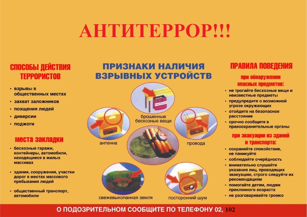 Памятка по соблюдению мер антитеррористической безопасности